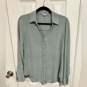 Express Sage Green Long Sleeve Shirt